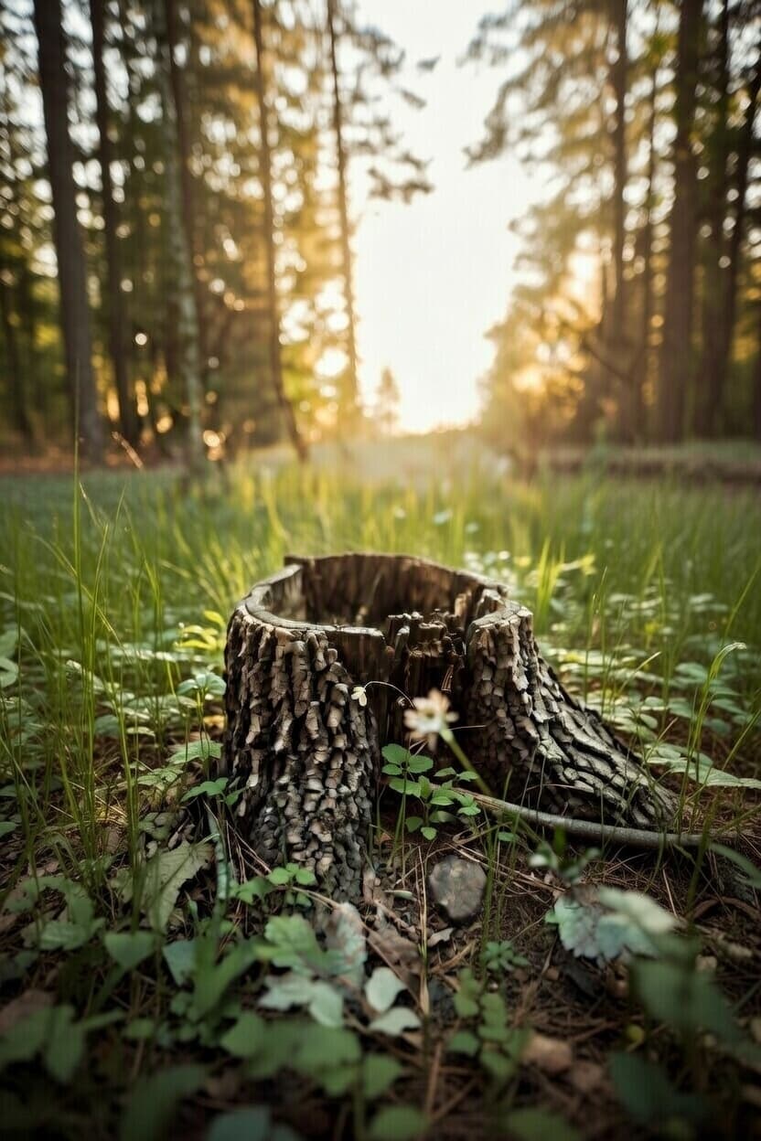 Chainsaw cutting through wood with sawdust
